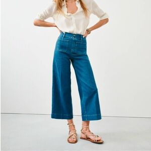 SPANX Blue Flare Wide Leg Jeans